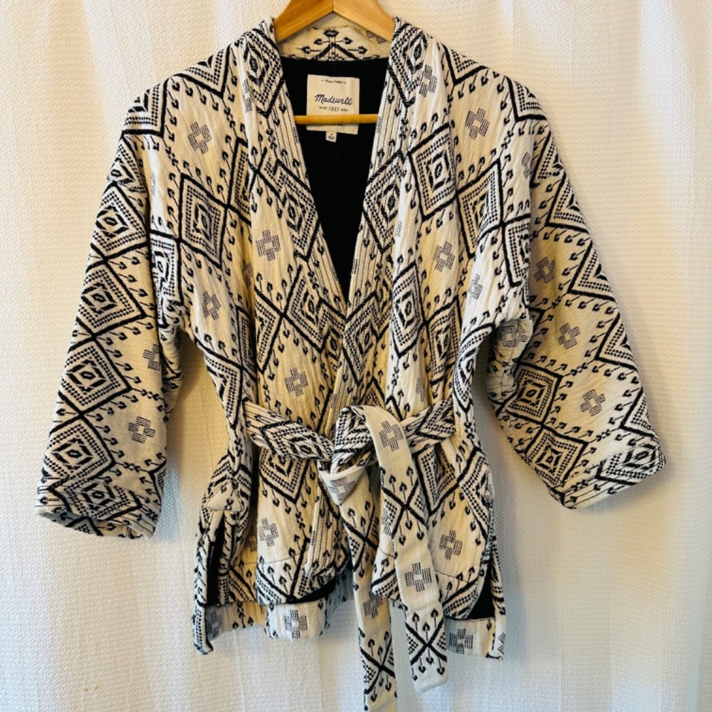 Madewell Kimono Wrap Jacket in Arrowhead Print Size S